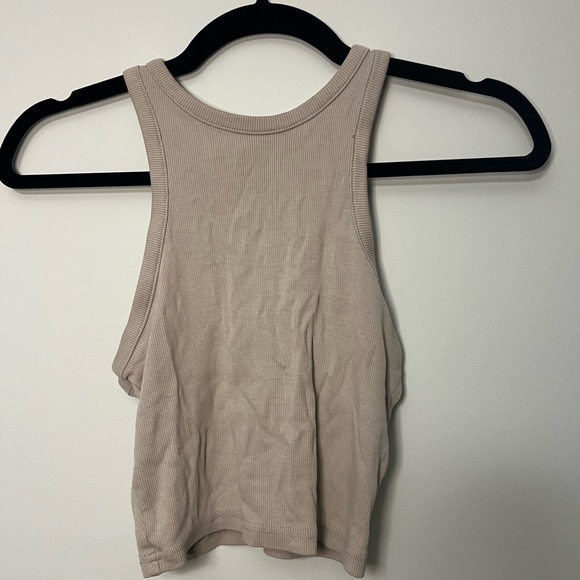 Black & Taupe H&M Ripped Halter Top - Picture 3 of 5